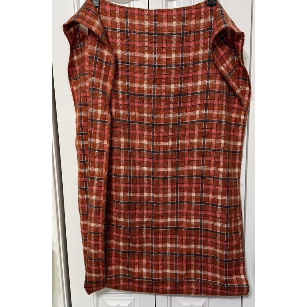 Loft Infinity Scarf Orange Rust Plaid Autumn Colors